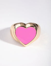 Gold Mega Heart Ring - link has visual effect only