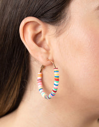 Gold Colourful Discs Hoop Earrings - link has visual effect only