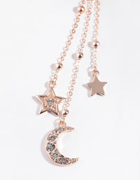 Rose Gold Mismatch Celestial Earrings - link has visual effect only