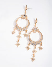 Gold Statement Diamante Drop Earrings - link has visual effect only