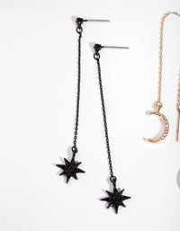 Matte Diamante Star & Moon Pack Earring - link has visual effect only
