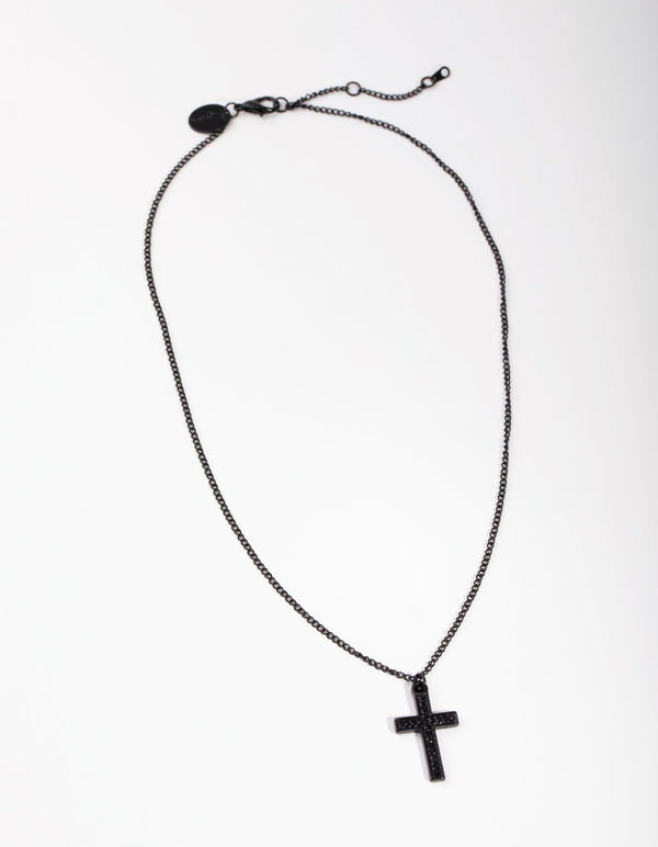 Matte Diamante Cross Necklace
