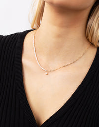 Gold Plated Half Freshwater Pearl Necklace - link has visual effect only