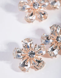Rose Gold Diamante Trio Flower Pack Clip - link has visual effect only