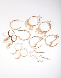 Gold Celestial 6-Pack Earring - link has visual effect only