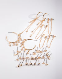 Gold Small Motifs 16-Pack Earring - link has visual effect only
