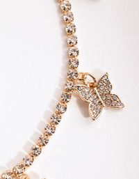 Gold Diamante Butterfly Choker - link has visual effect only