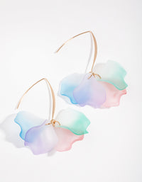 Gold Frosted Petal Drop Earrings - link has visual effect only