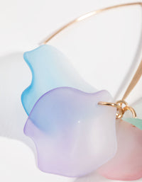 Gold Frosted Petal Drop Earrings - link has visual effect only