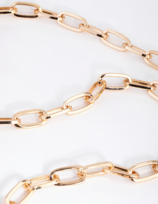 Gold Link Chain with Ball Belt
