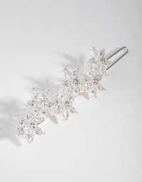 Silver Cubic Zirconia Flower Clip - link has visual effect only
