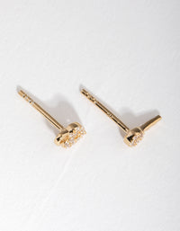 Gold Plated Sterling Silver Lock & Key Stud Earrings - link has visual effect only