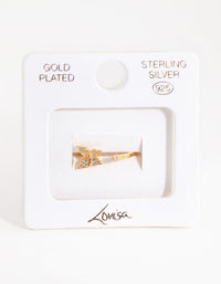 Sterling Silver Gold Open Butterfly Ring - link has visual effect only