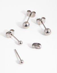 Titanium Graduated Ball Stud Earrings - link has visual effect only