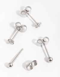 Surgical Steel Flower & Ball Pack Stud Earrings - link has visual effect only