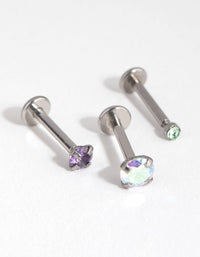 Surgical Steel Graduated Cubic Zirconia Flat Backs - link has visual effect only