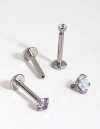 Surgical Steel Graduated Cubic Zirconia Flat Backs - link has visual effect only