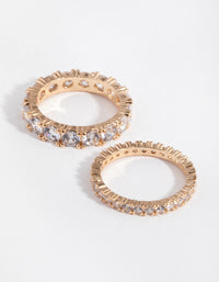Gold Double Band Set Ring - link has visual effect only