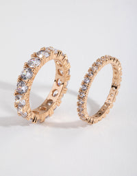 Gold Double Band Set Ring - link has visual effect only