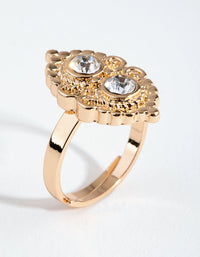 Gold Vintage Diamante Ring - link has visual effect only