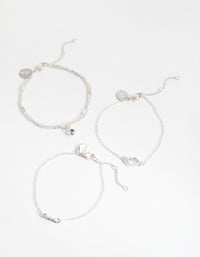 Silver Diamante & Faux Pearl 4-Pack Bracelets - link has visual effect only