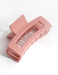 Matte Pink Rectangle Outline Claw - link has visual effect only