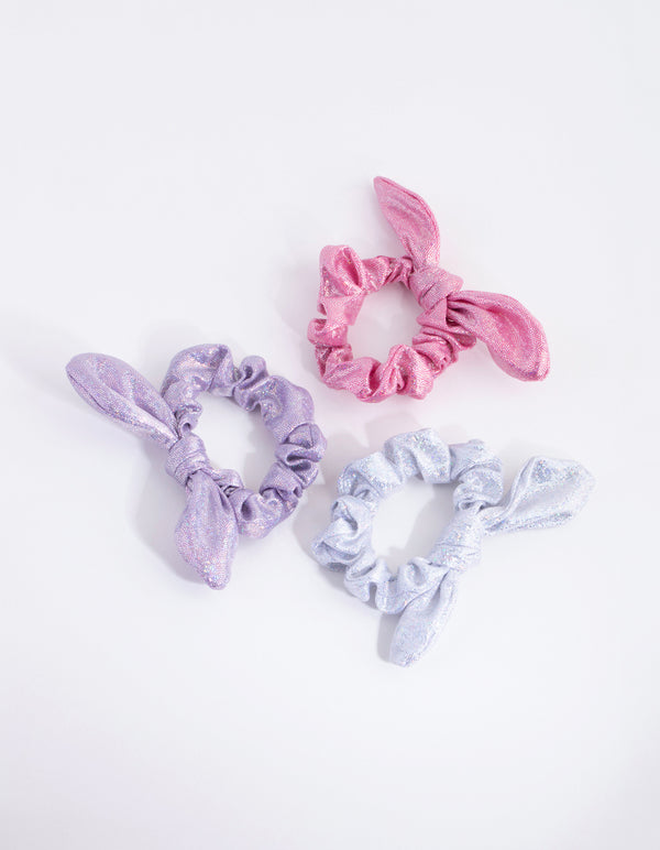 Kids Holographic Bunny Scrunchie Pack