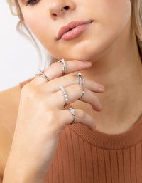 Rhodium Diamante & Pearl Ring 24-Pack - link has visual effect only