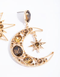 Gold Statement Star & Moon Earrings - link has visual effect only