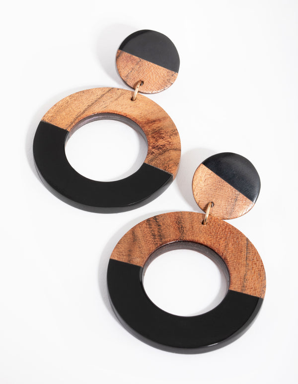 Acrylic & Wood Drop Earrings
