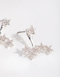 Silver Cubic Zirconia Star Jacket Earrings - link has visual effect only
