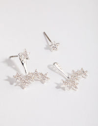 Silver Cubic Zirconia Star Jacket Earrings - link has visual effect only
