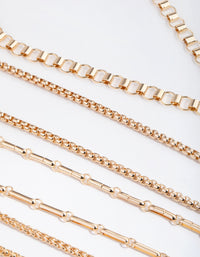 Gold Mix Chain Cross Necklace Pack - link has visual effect only