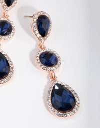 Rose Gold Circle Teardrop Diamante Drop Earrings - link has visual effect only