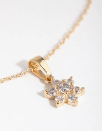 Gold Cubic Zirconia Flower Necklace - link has visual effect only