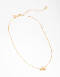 Gold Joined Heart Charm Necklace - link has visual effect only