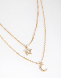 Gold Starry Night Charm Necklace - link has visual effect only