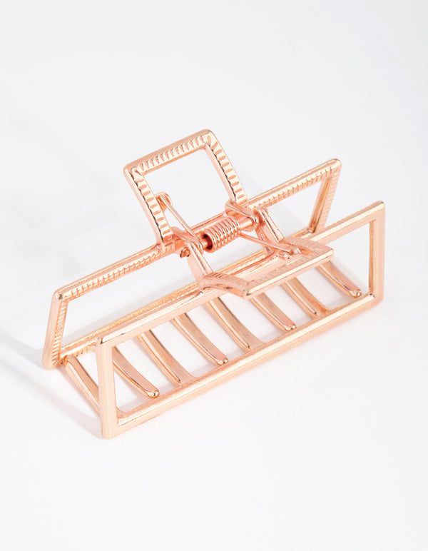 Rose Gold Metal Square Outline Claw