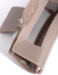 Acrylic Coffee Rectangle Claw - link has visual effect only