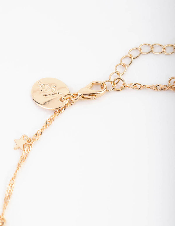 Gold Celestial Charm Anklet