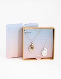 Mixed Metal Oval Centre Necklaces - link has visual effect only