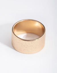 Gold Textured Wide Band Ring - link has visual effect only