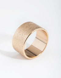 Gold Textured Wide Band Ring - link has visual effect only