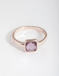 Gold Cushion Pink Stone Ring - link has visual effect only