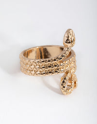 Gold Three Wrap Snake Ring - link has visual effect only
