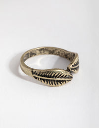 Antique Gold Two Sided Leaf Ring - link has visual effect only