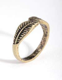 Antique Gold Two Sided Leaf Ring - link has visual effect only