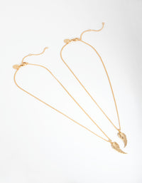 18ct Gold Plated Angel Wings Necklace Set - link has visual effect only