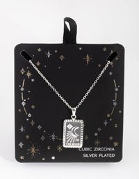 Silver Plated Moon Card Necklace - link has visual effect only