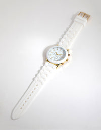 White Sport Silicon Strap Watch - link has visual effect only
